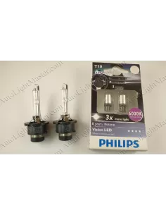 D2S Philips bulbs with T10 Vision LED 6000k