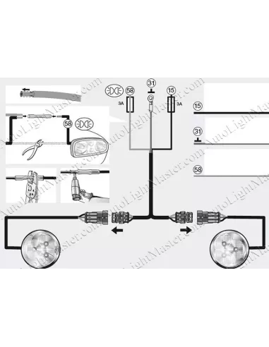 scheme to connect LED DRL for Ford Focus 2