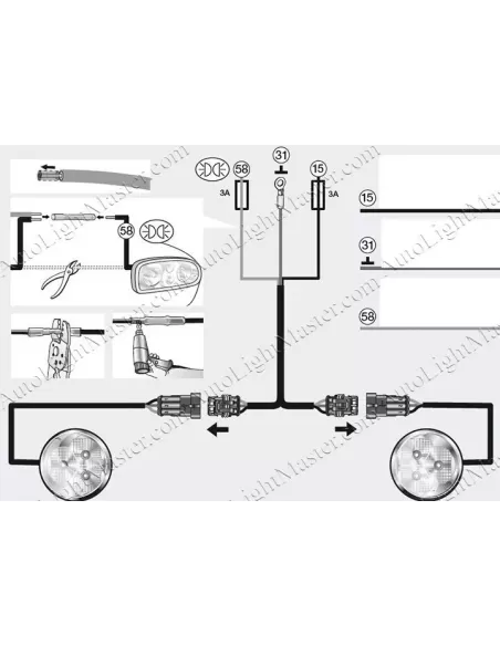 scheme to connect LED DRL for Ford Focus 2